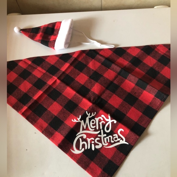 Christmas Dog Bandana and hat - Picture 4 of 7